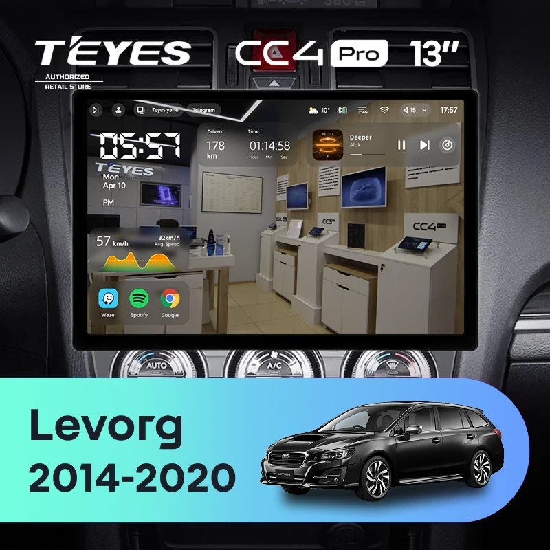 Штатная магнитола Teyes CC4 Pro 12/256 Subaru Levorg VM (2014-2020) F1 (13")
