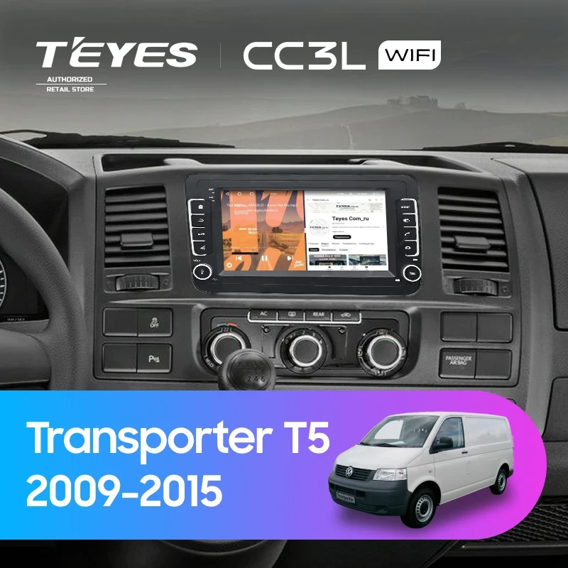 Штатная магнитола Teyes CC3L WiFi 2/32 Volkswagen Transporter T5 (2009-2015) (с кнопками) 7"