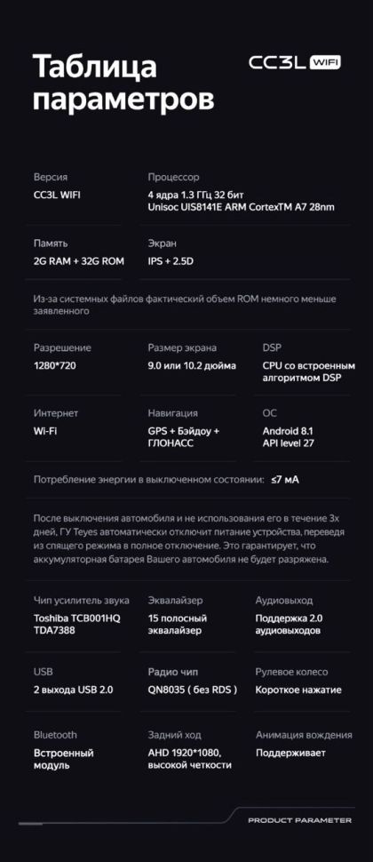 Штатная магнитола Teyes CC3L WiFi 2/32 Toyota Previa XR50 (2006-2019)