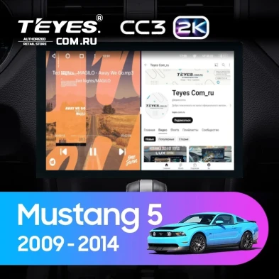 Штатная магнитола Teyes CC3 2K 360 6/128 Ford Mustang 5 S-197 (2009-2014) F1 (13")