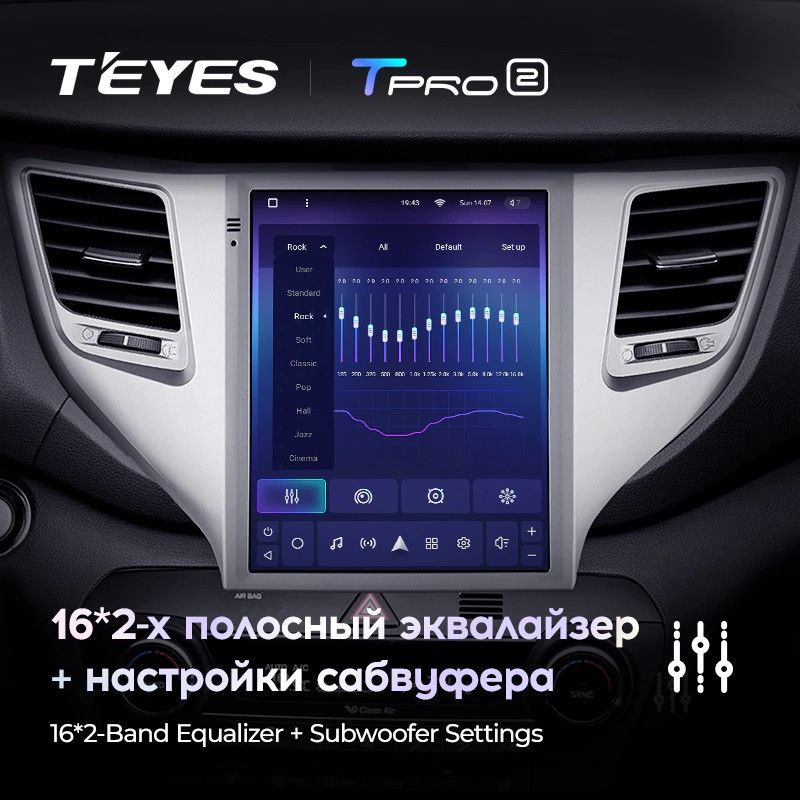 Штатная магнитола Tesla style Teyes TPRO 2 4/64 Hyundai Tucson 3 (2015-2018) Тип-A