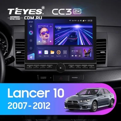 Штатная магнитола Teyes CC3 2K 6/128 Mitsubishi Lancer 10 CY (2007-2012) Тип-A (13" с кнопками)