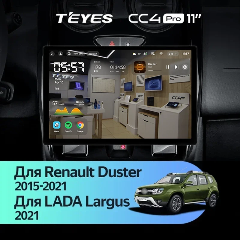Штатная магнитола Teyes CC4 Pro 12/256 Renault Duster (2015-2021) F1 (11")