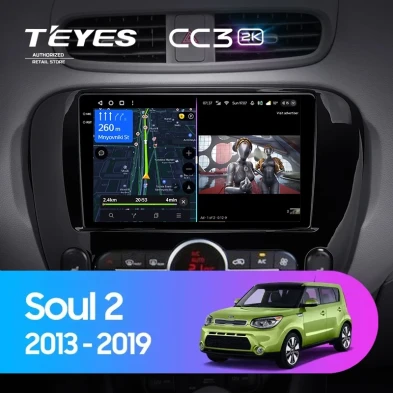 Штатная магнитола Teyes CC3 2K 6/128 Kia Soul 2 PS (2013-2019) Тип-A
