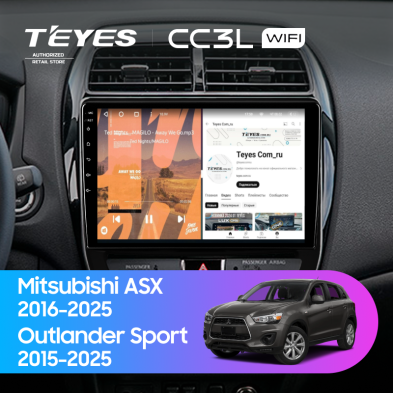 Штатная магнитола Teyes CC3L WiFi 2/32 Mitsubishi Outlander Sport (2015-2025) F2