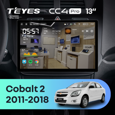 Штатная магнитола Teyes CC4 Pro 8/128 Chevrolet Cobalt 2 (2011-2018) (13")