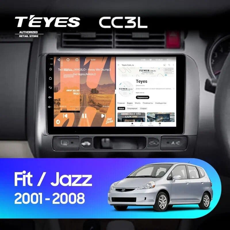 Штатная магнитола Teyes CC3L 4/64 Honda Fit GD (2001-2008) Правый руль