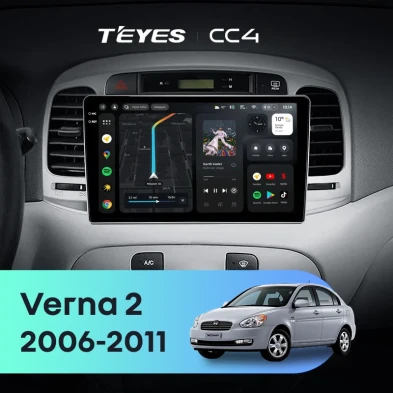 Штатная магнитола Teyes CC4 6/64 Hyundai Verna 2 (2006-2011)