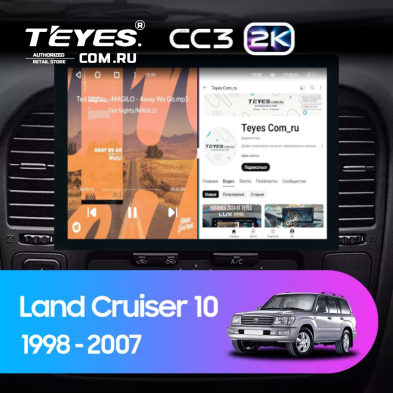 Штатная магнитола Teyes CC3 2K 4/32 Toyota Land Cruiser 10 J100 100 (1998-2007) (13")