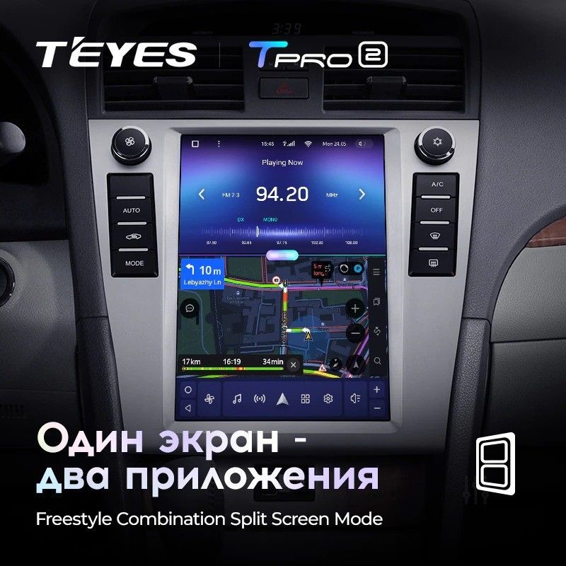 Штатная магнитола Tesla style Teyes TPRO 2 4/32 Toyota Camry 6 XV 40 (2006-2011) F1