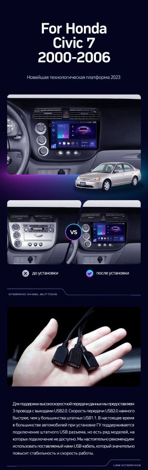 Штатная магнитола Teyes CC3 2K 6/128 Honda CR-Z 1 (2010-2016)