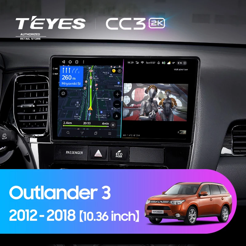 Штатная магнитола Teyes CC3 2K 6/128 Mitsubishi Outlander 3 (2012-2018) Тип-A