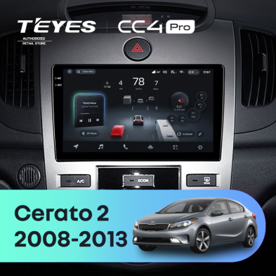 Штатная магнитола Teyes CC4 Pro 8/128 Kia Cerato 2 TD (2008-2013) F1
