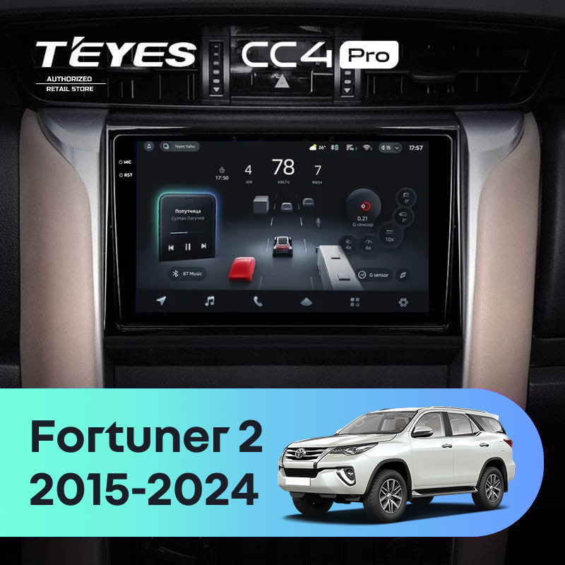 Штатная магнитола Teyes CC4 Pro 12/256 Toyota Fortuner 2 (2015-2024)