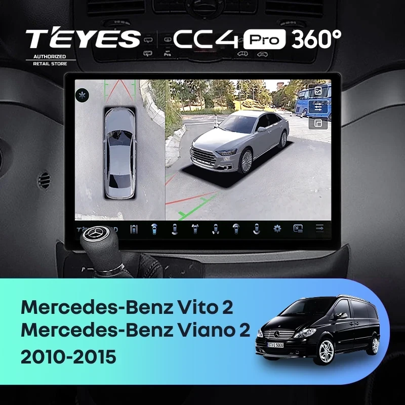 Штатная магнитола Teyes CC4 Pro 360 8/128 Mercedes-Benz Vito W639 (2010-2015) (13")