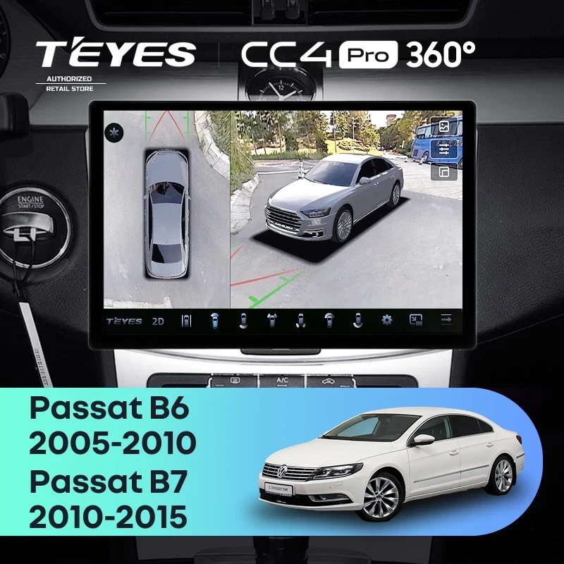 Штатная магнитола Teyes CC4 Pro 360 12/256 Volkswagen Passat B6 (2005-2010) (13")