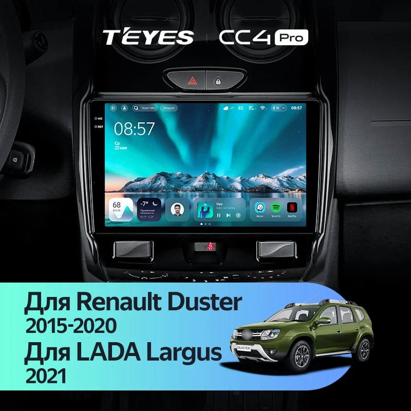 Штатная магнитола Teyes CC4 Pro 8/128 Renault Duster (2015-2020) F2