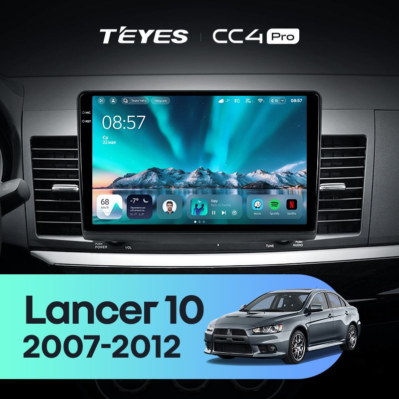 Штатная магнитола Teyes CC4 Pro 8/128 Mitsubishi Lancer 10 CY (2007-2012) Тип-A