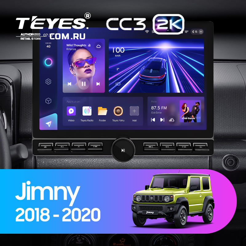 Штатная магнитола Teyes CC3 2K 6/128 Suzuki Jimny JB64 (2018-2020) (13" с кнопками)