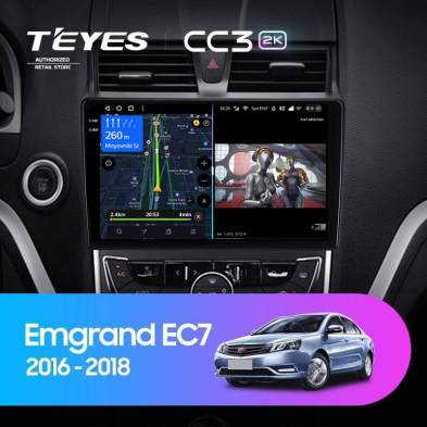 Штатная магнитола Teyes CC3 2K 4/64 Geely Emgrand EC7 (2016-2018)
