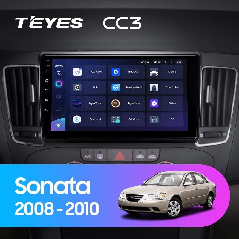 Штатная магнитола Teyes CC3 4/32 Hyundai Sonata NF (2008-2010) F2