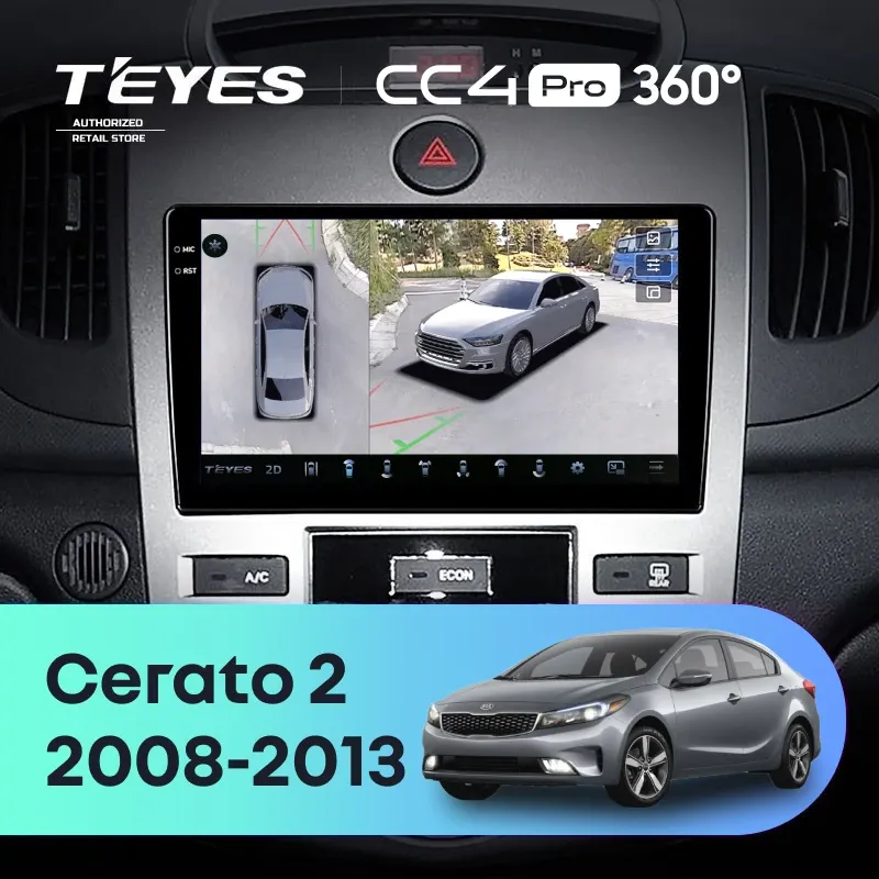 Штатная магнитола Teyes CC4 Pro 360 8/128 Kia Cerato 2 TD (2008-2013) F1