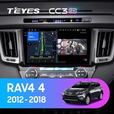 Штатная магнитола Teyes CC3 2K 6/128 Toyota RAV4 4 XA40 5 XA50 (2012-2018) Правый руль
