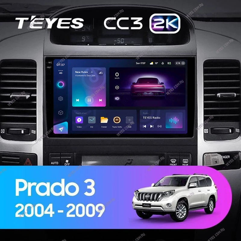Штатная магнитола Teyes CC3 2K 6/128 Toyota Land Cruiser Prado 120 (2002-2009) F2