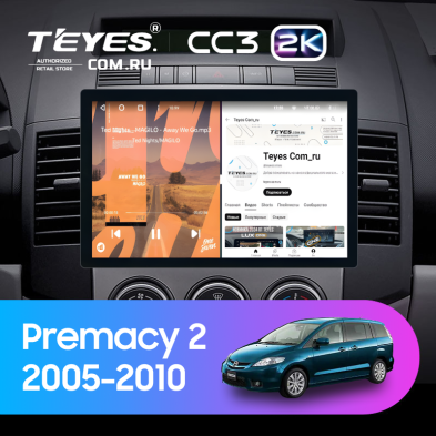 Штатная магнитола Teyes CC3 2K 6/128 Mazda Premacy 2 (2005-2010) (11")