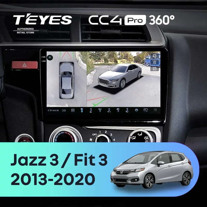 Штатная магнитола Teyes CC4 Pro 360 8/128 Honda Jazz 3 (2013-2020) Тип-A