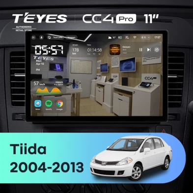 Штатная магнитола Teyes CC4 Pro 12/256 Nissan Tiida C11 (2004-2013) F1 (11")