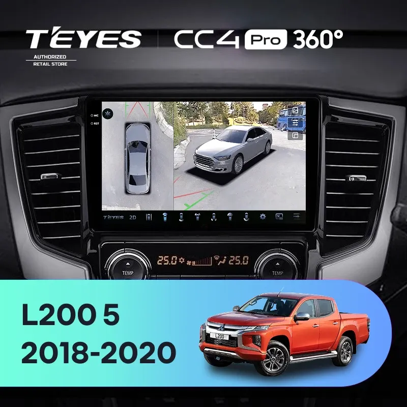 Штатная магнитола Teyes CC4 Pro 360 8/128 Mitsubishi L200 5 (2018-2020) F2 Правый руль