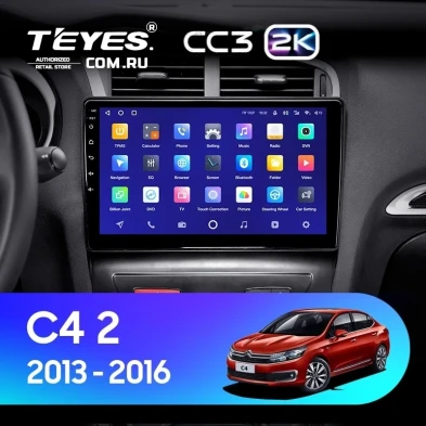 Штатная магнитола Teyes CC3 2K 360 6/128 Citroen C4 (2013-2016) B7