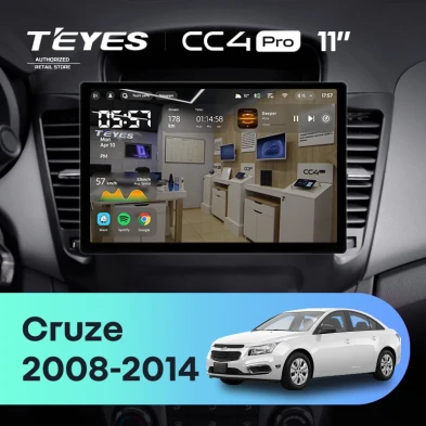 Штатная магнитола Teyes CC4 Pro 12/256 Chevrolet Cruze J300 (2008-2014) (11")